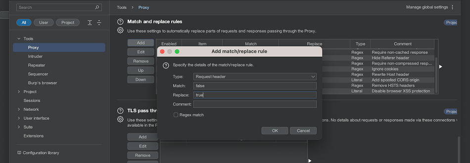 Parameter based access control rule